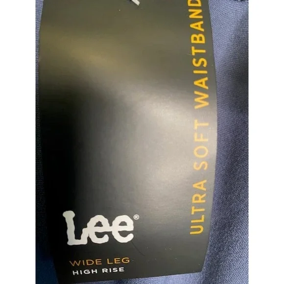 Lee Ultra Soft Waistband Womens Pull on 16W S Wide High Rise Blue Pants NEW - Picture 5 of 6